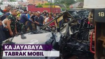 Ngerti! KA Jayabaya Tabrak Mobil di Perlintasan Tanpa Palang Pintu, Satu Mobil Ringsek