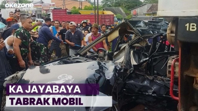 Ngerti! KA Jayabaya Tabrak Mobil di Perlintasan Tanpa Palang Pintu, Satu Mobil Ringsek