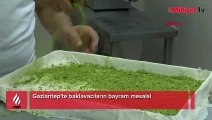 Gaziantep'te baklavacıların bayram mesaisi