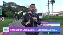 Trabajadores autoconvocados del limón cortan el tránsito en la rotonda de Los Guitérrez