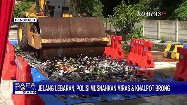 Polisi Bengkulu Musnahkan Miras, Petasan, dan Knalpot Brong Jelang Idulfitri 2023