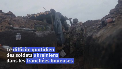 Près de Bakhmout, la vie "difficile" dans les tranchées ukrainiennes