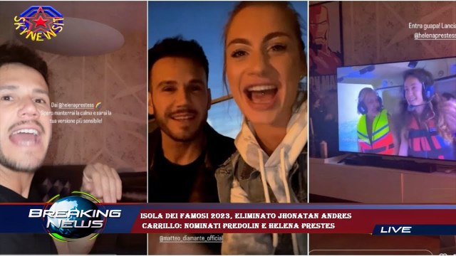 Isola dei famosi 2023, eliminato Jhonatan Andres Carrillo: nominati Predolin e Helena Prestes