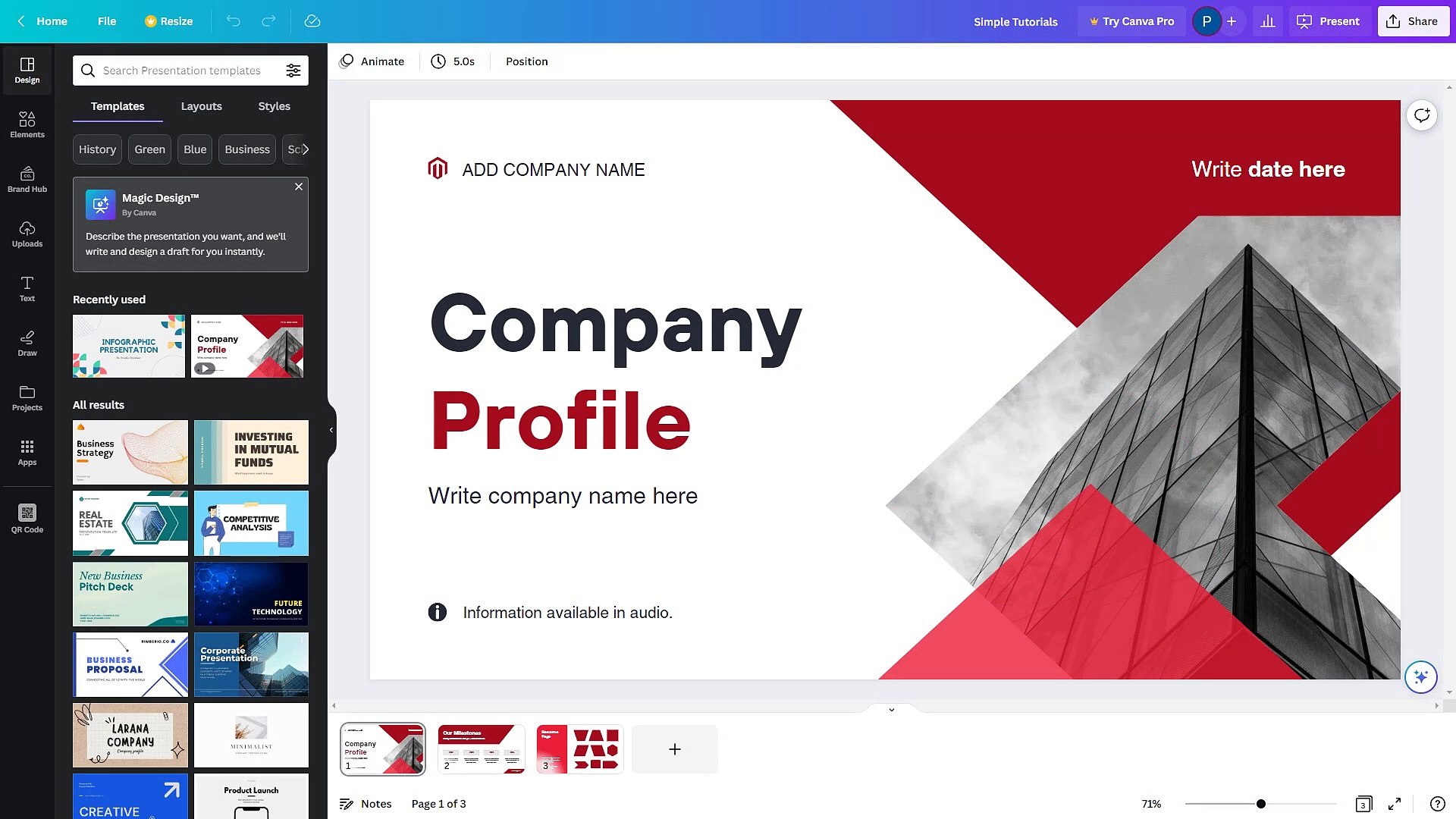 Canva Course Section 39 Present and Record