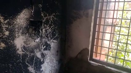 fire in closed school building in sagar