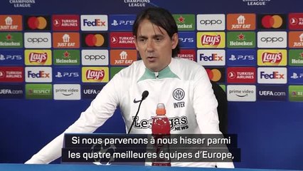 Inter - Inzaghi : "Se hisser parmi les 4 meilleures équipes d'Europe, ce serait une grande réussite"