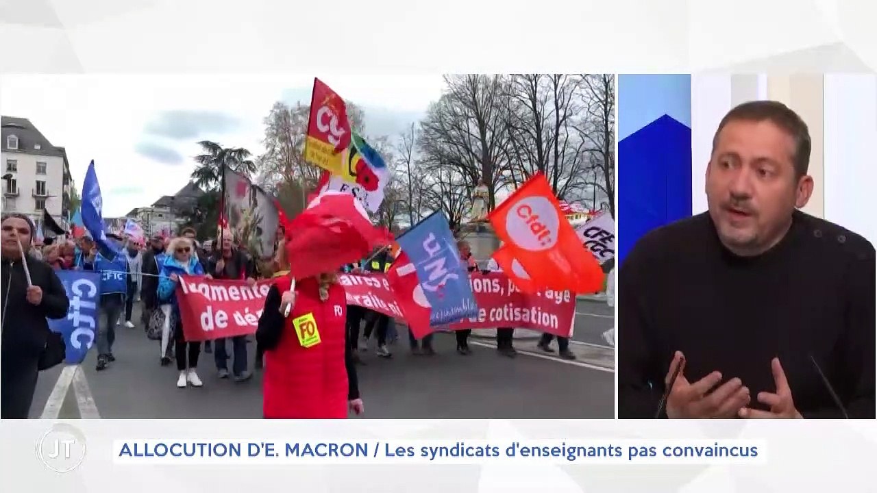 ALLOCUTION D'E. MACRON / Les syndicats d'enseignants pas convaincus