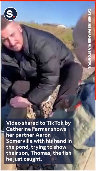 Angry Duck Sneaks Up and Bites Man at Fishing Pond in Scotland