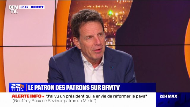 Geoffroy Roux de Bézieux (MEDEF): J'ai vu un président qui a envie de réformer le pays (...) qui je pense, est prêt à changer de méthode
