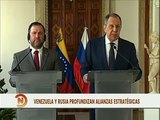 Autoridades de Venezuela y Rusia realizan rueda de prensa para profundizar alianzas estratégicas