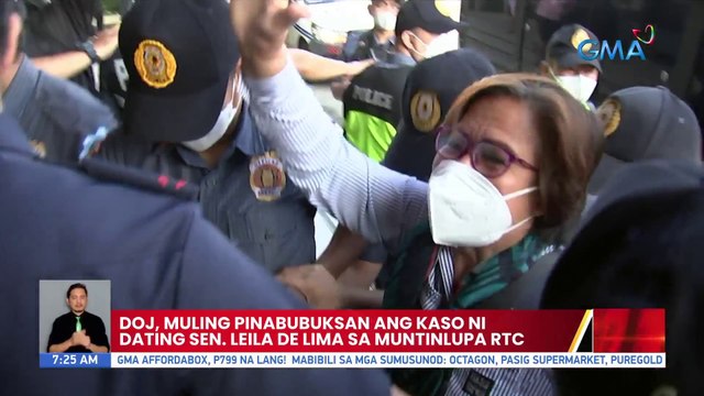 DOJ, muling pinabubuksan ang kaso ni dating Sen. Leila De Lima sa Muntinlupa RTC | UB