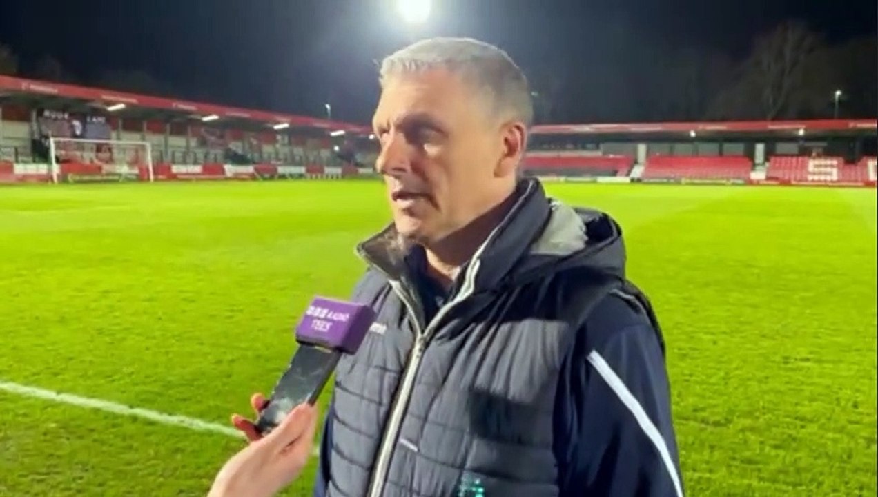 John Askey reacts to Hartlepool United's 2-0 defeat at Salford City