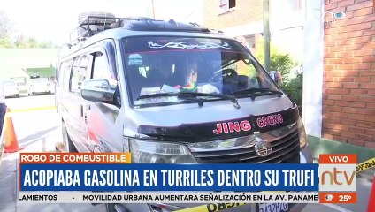 Detienen a sujeto que modificó su trufi para cargar hasta 200 litros de gasolina