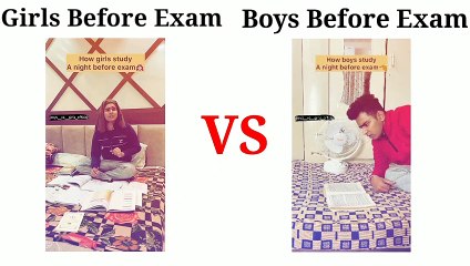 Girls Befor Exam VS Boys Before Exam | Best Funny Memes Video |