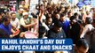 Rahul Gandhi enjoys local snacks, Golgappas at Bengali Market, Old Delhi | Watch | Oneindia News