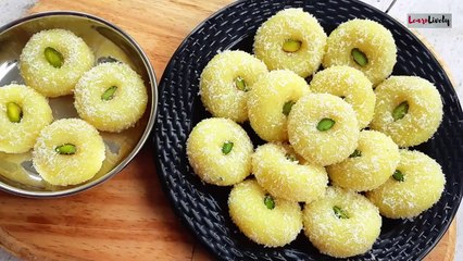 Tasty Homemade Sweets Only 4 Ingredient in Lockdown No Mawa_ Chasni _ Milk Powder _ Suji Malai Peda(720P_HD)