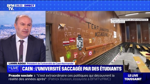Dégradations à Caen-Normandie: le président de l'université exprime sa consternation sur BFMTV