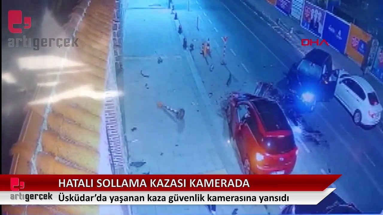 Hatalı sollama sonucu yaşanan kaza kamerada