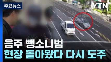 사고현장 돌아온 음주·뺑소니범 다시 도주...보험도 없었다 / YTN