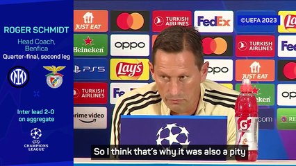 'The earlier, the better' - Schmidt wants Benfica to attack Inter