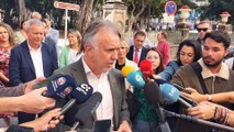Ángel Víctor Torres ofrece declaraciones a la prensa tras presentar su candidatura a la reelección como presidente de Canarias
