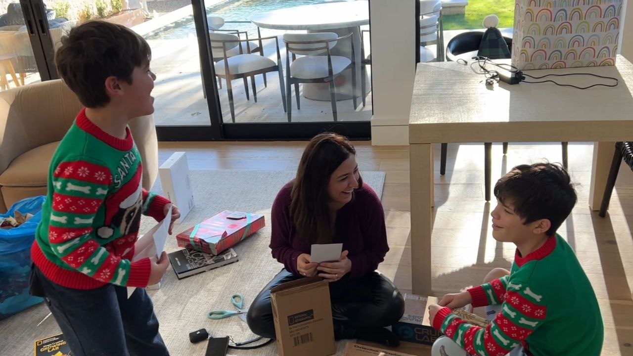 Boys feel jumpy after mom surprises them with a trampoline for Christmas