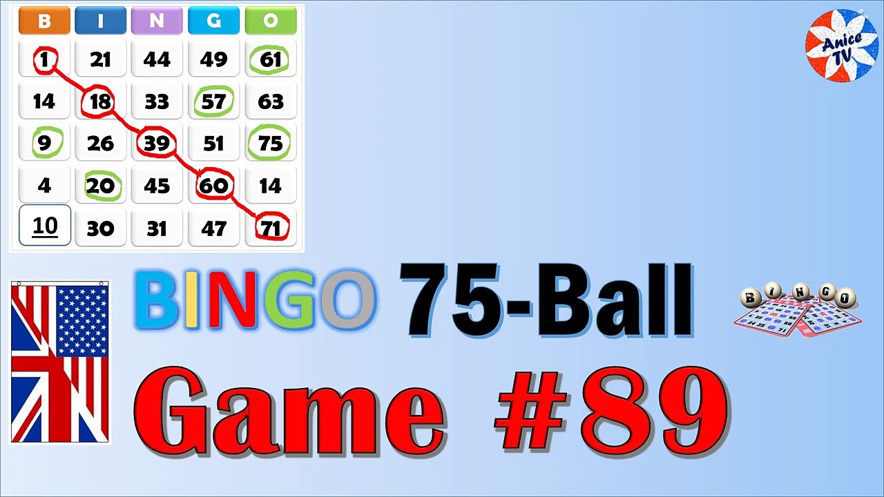 75 Ball  -  BINGO Caller - Game#89 -  English American
