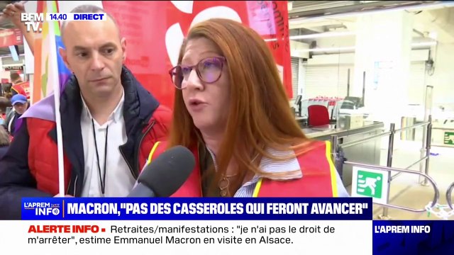 On va lui pourrir la vie [à Emmanuel Macron] jusqu'au retrait de la réforme : à Paris, des dizaines de syndicalistes ont envahi l'Hypermarché de la Défense