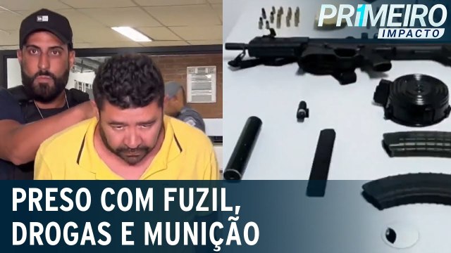 Suspeito de integrar facção criminosa é preso com fuzil e drogas