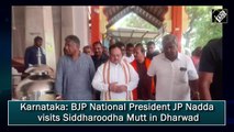 Karnataka: BJP National President JP Nadda visits Siddharoodha Mutt in Dharwad