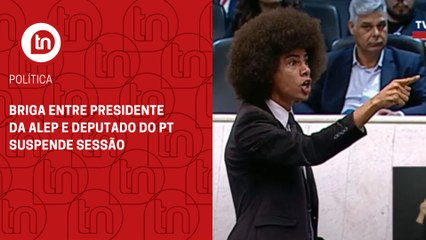 Briga entre presidente da Alep e deputado do PT suspende sessão; vídeo