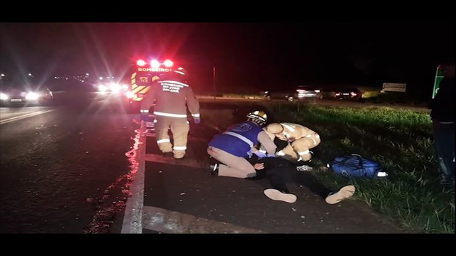 Colisão de trânsito deixa homem ferido na BR-369, no acesso ao Núcleo Industrial Cataratas