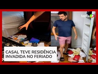 Humorista Ceará mostra detalhes da casa revirada após invasão: 'Vieram focados'