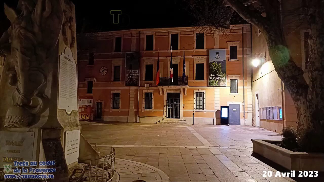 Extinction de léclairage dans TRETS la nuit- TOUR EN CAMERA EMBARQUEE AVRIL 2023