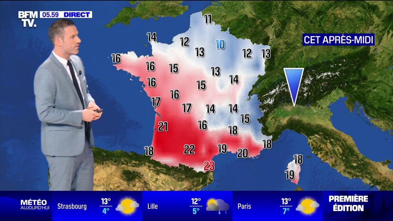 Les températures dégringolent et les averses font leur retour à l'Est ce jeudi