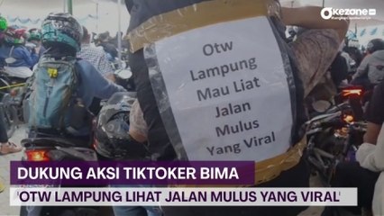 Pemudik Dukung Aksi Tiktoker Bima, Pasang Tulisan OTW Lampung Lihat Jalan Mulus yang Viral