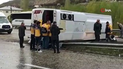 Sivas’ta otobüs kazası: 8 yaralı