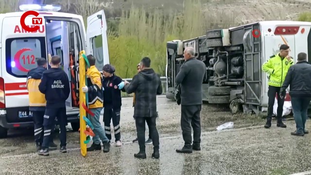 Sivas’ta otobüs kazası: 10 yaralı