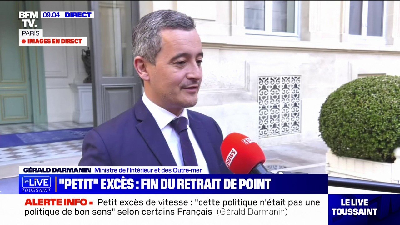 Fin du retrait de point pour les "petits" excès de vitesse: "Une mesure de bon sens" estime Gérald Darmanin
