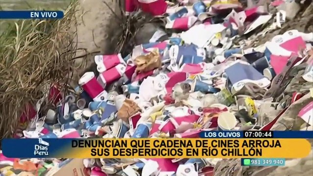 Los Olivos: vecinos denuncian que basura de salas de cine es arrojada en el río Chillón