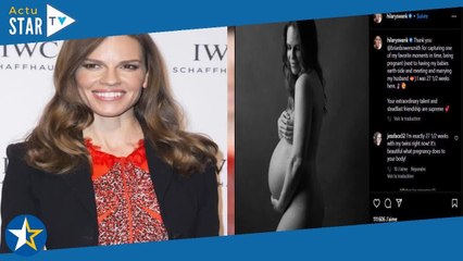 Hilary Swank maman de jumeaux : nue, noir et blanc… L'actrice dévoile une photo inédite de sa grosse