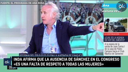 Inda afirma que la ausencia de Sánchez en el Congreso «es una falta de respeto a todas las mujeres»