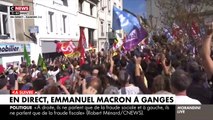 Emmanuel Macron dans l'Hérault: Regardez les manifestants qui ont investi la place de l'hôtel de ville de Ganges avant l’arrivée du Président - VIDEO