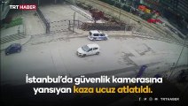 Kaldırımda yürürken ezilmekten son anda kurtuldu