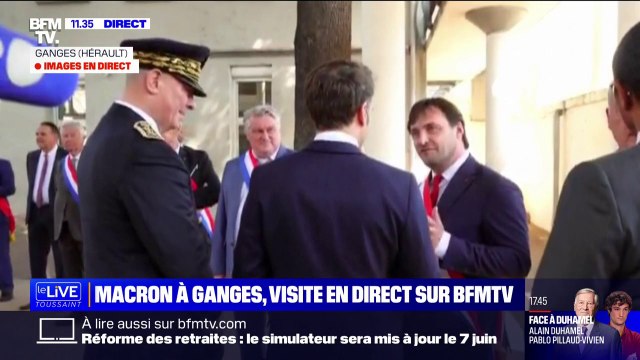 À son arrivée à Ganges, Emmanuel Macron se dit prêt à aller voir la résistance, si les gens sont prêts à parler