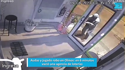 En bici, enmascarado y con herramientas: así vació una agencia de loterías de La Plata