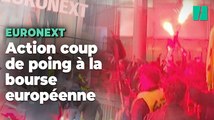 Des grévistes envahissent le siège de la principale place boursière européenne à Paris