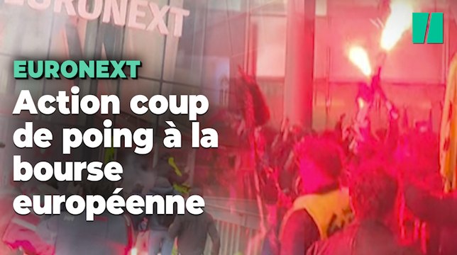 Des grévistes envahissent le siège de la principale place boursière européenne à Paris