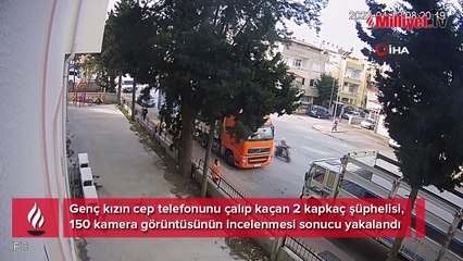 Kapkaç zanlıları önce kameraya sonra polise yakalandı