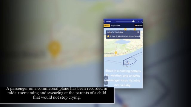 Who's the bigger baby Irate airline passenger screams at parents of child who won't stop crying as he has an epic midair tantrum before being led away by cops